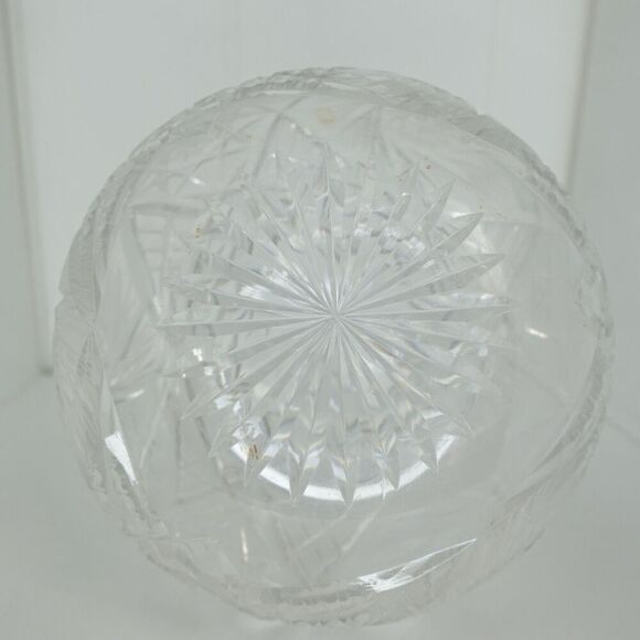 American Brilliant Cut Glass Pinwheel Hobstar Carafe Vase Crystal - Picture 7 of 7